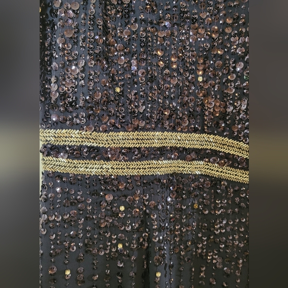 MAC DUGGAL 93603 Sequined Sleeveless Beaded Navy Dress NWT Sz 4 - Picture 5 of 9